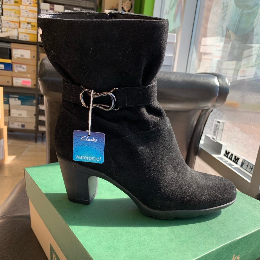 Black suede women’s ankle boot